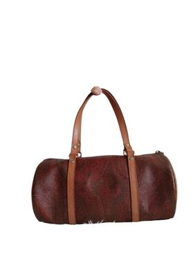 ETRO Milano Paisley Brown Leather Barrel Bag
